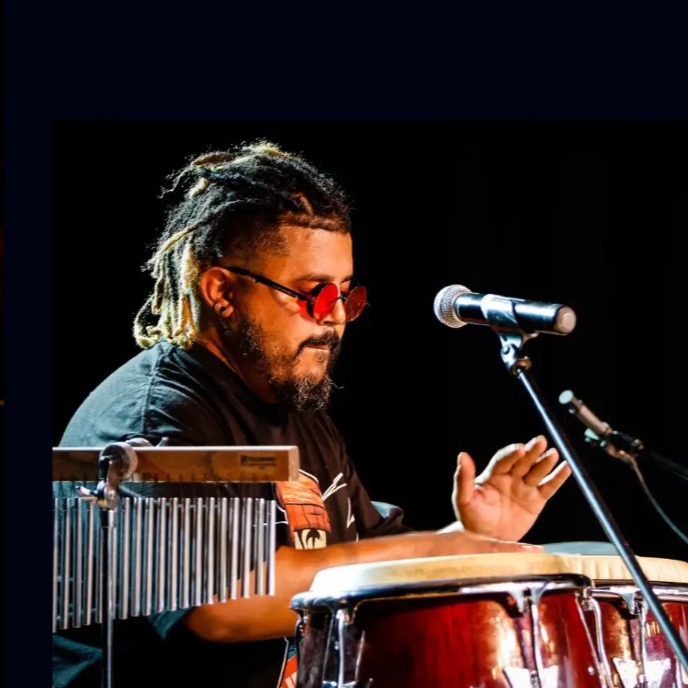 Gustavo Montero, percussionist for Top Latin fusion band Senxao